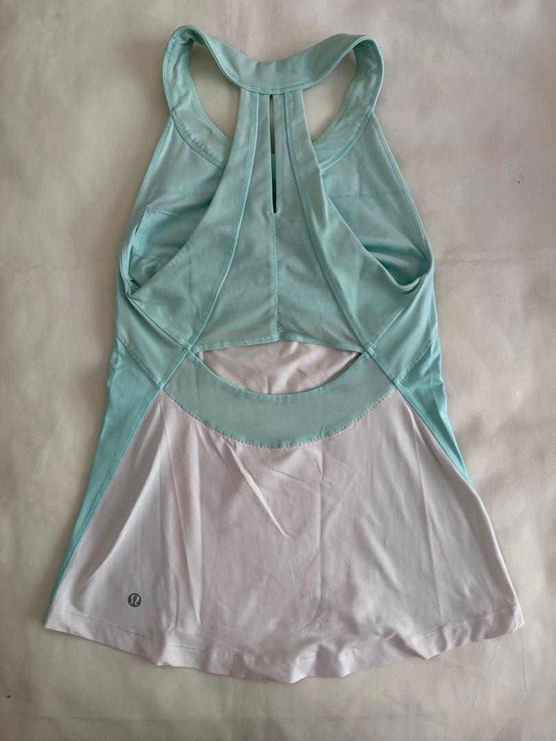 lululemon mint green racerback tank top (Category: Sleeveless) located in Mabalacat. Submitted by beasq (Listing ID 1183575969, Image 2). Description: authentic lululemon mint green and white racerback tank top dot size 6 not padded great condition and quality no issues rfs: decluttering .