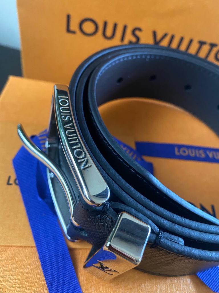 Louis Vuitton - Pont NEUF 35mm Belt - Leather - Black - Size: 100 cm - Luxury