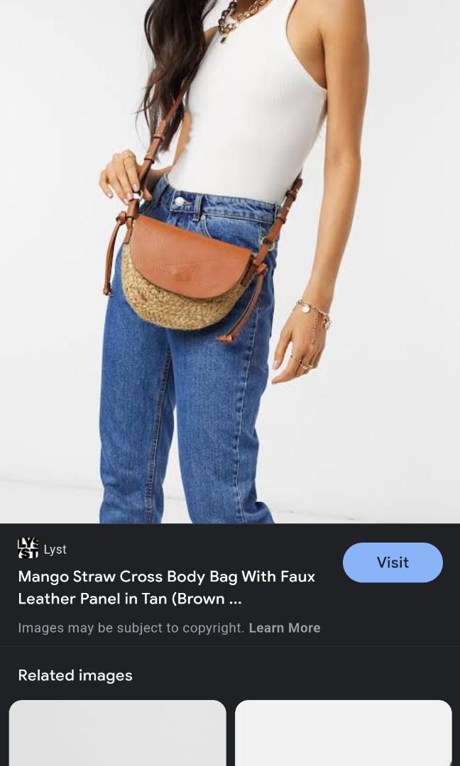 Mango Straw Crossbody Bag, Women's Fashion, Bags & Wallets, Crossbody