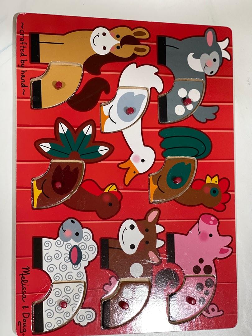 Melissa & Doug Farm Animals Mix 'n Match Wooden Peg Puzzle (8 pcs