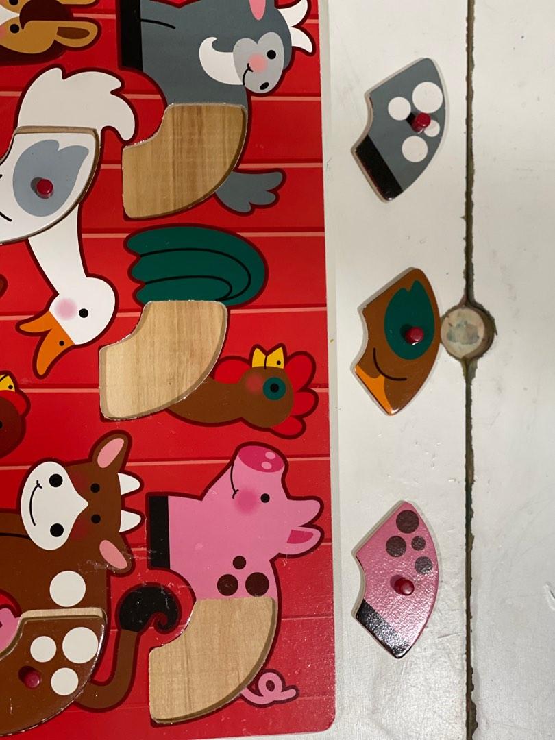 Melissa & Doug Farm Animals Mix 'n Match Wooden Peg Puzzle (8 pcs