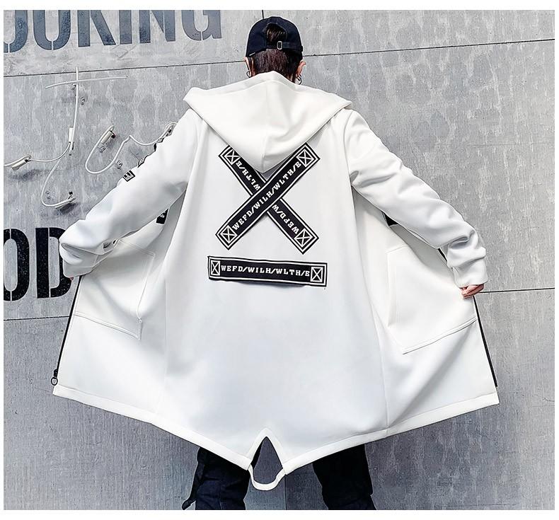 White hooded hotsell trench coat