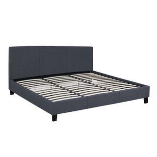 Milano Sienna Luxury Bed Frame Base And Headboard Solid Wood Padded Linen Fabric Charcoal Queen
