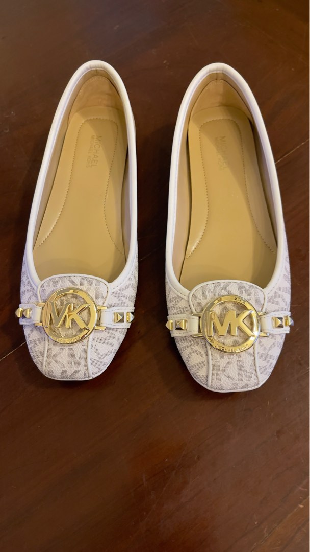 MK Michael Kors Fulton Moc White Flat Shoes Women s Fashion