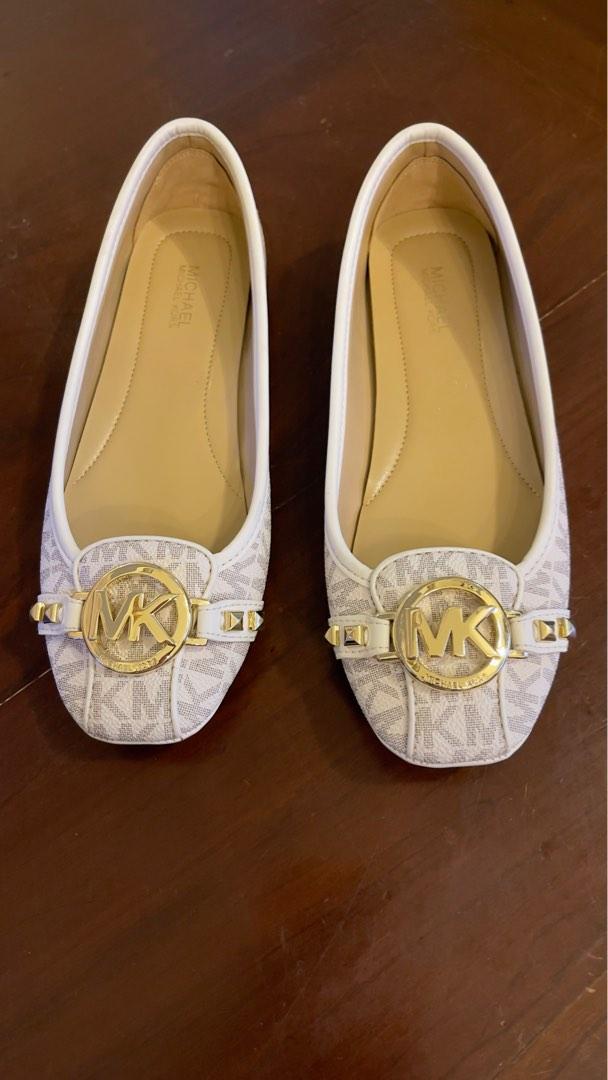 MK Michael Kors Fulton Moc White Flat Shoes, Women's Fashion, Footwear ...