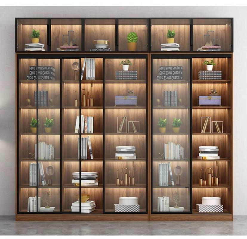 "MULTIPLE VARIATIONS Solid wood ecological board bookcase with glass door modern minimalist