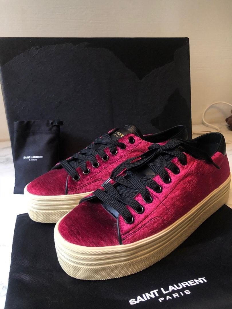 Saint laurent velvet sneakers on sale