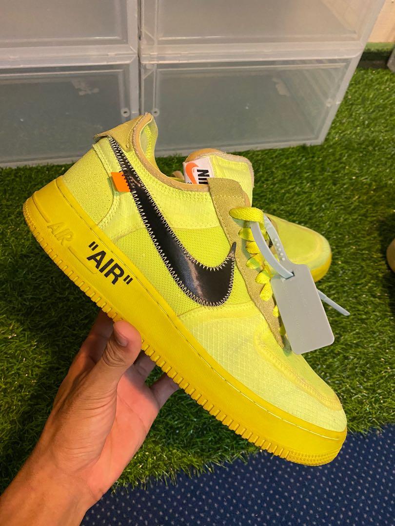 NIKE AIR FORCE 1 AF1-TYPE OFF WHITE VOLT YELLOW BLACK ATMOS AT7859-101 6.5