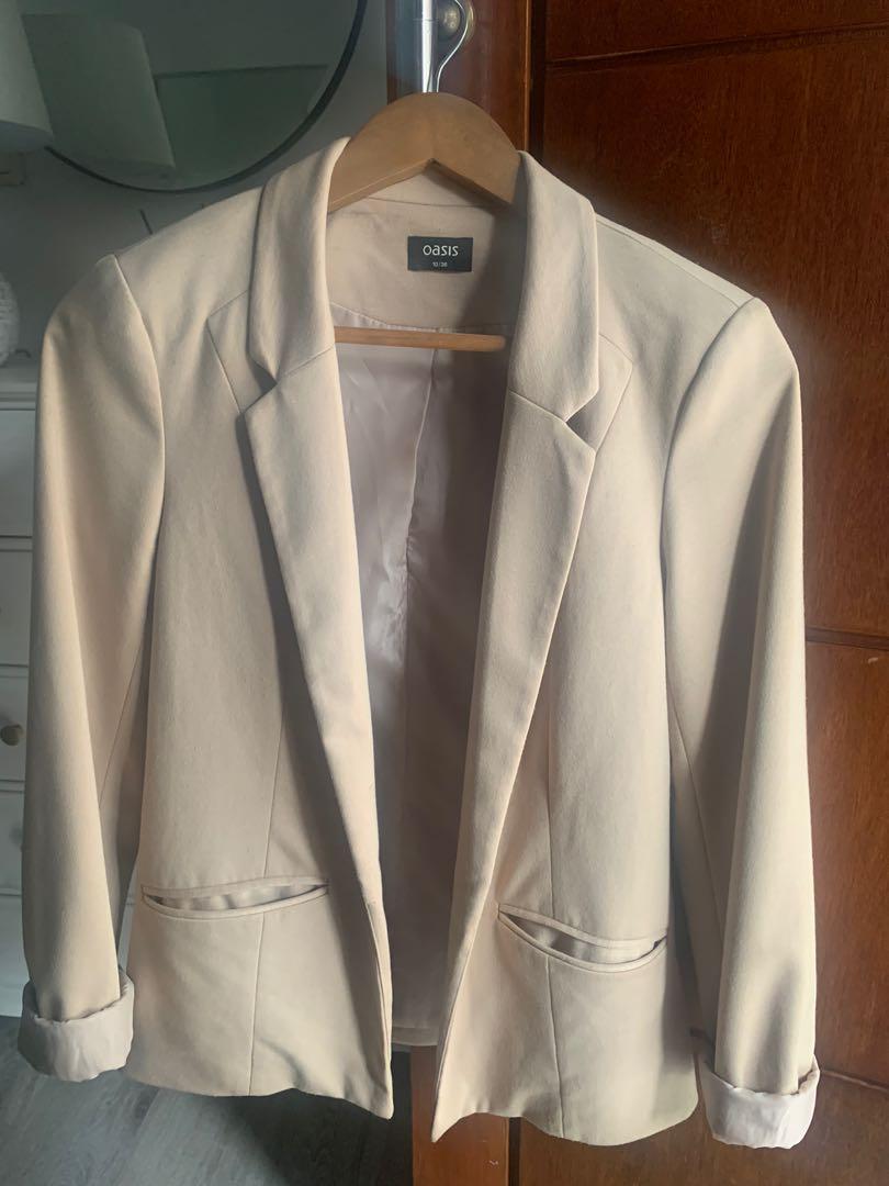 OASIS Beige Blazer, Fesyen Wanita 