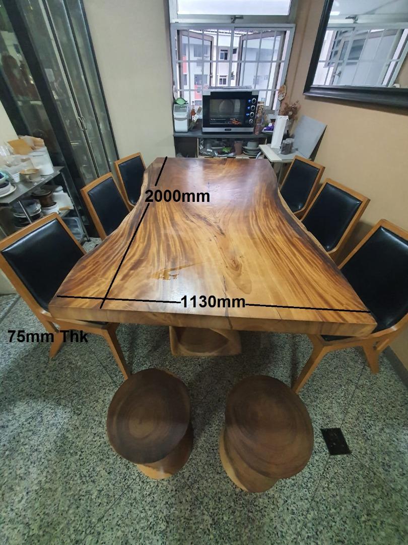 One Piece Solid Wood Dining Table, Furniture & Home Living, Furniture