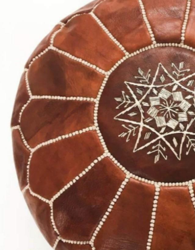 Ottoman pouf cover leather, Furniture & Home Living, Furniture, Other