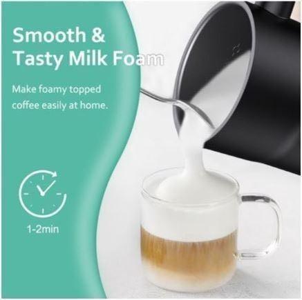 8.5Oz Fully Transparent Milk Frother Hot & Cold Milk Foam Maker, 4-In-1  Electric Milk Steamer Milk Warmer with Glass Cup for Latte/Cappuccino