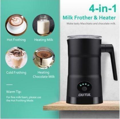 8.5Oz Fully Transparent Milk Frother Hot & Cold Milk Foam Maker, 4-In-1  Electric Milk Steamer Milk Warmer with Glass Cup for Latte/Cappuccino