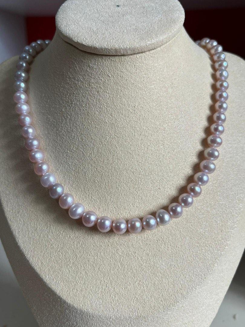 Purple sales pearl necklace