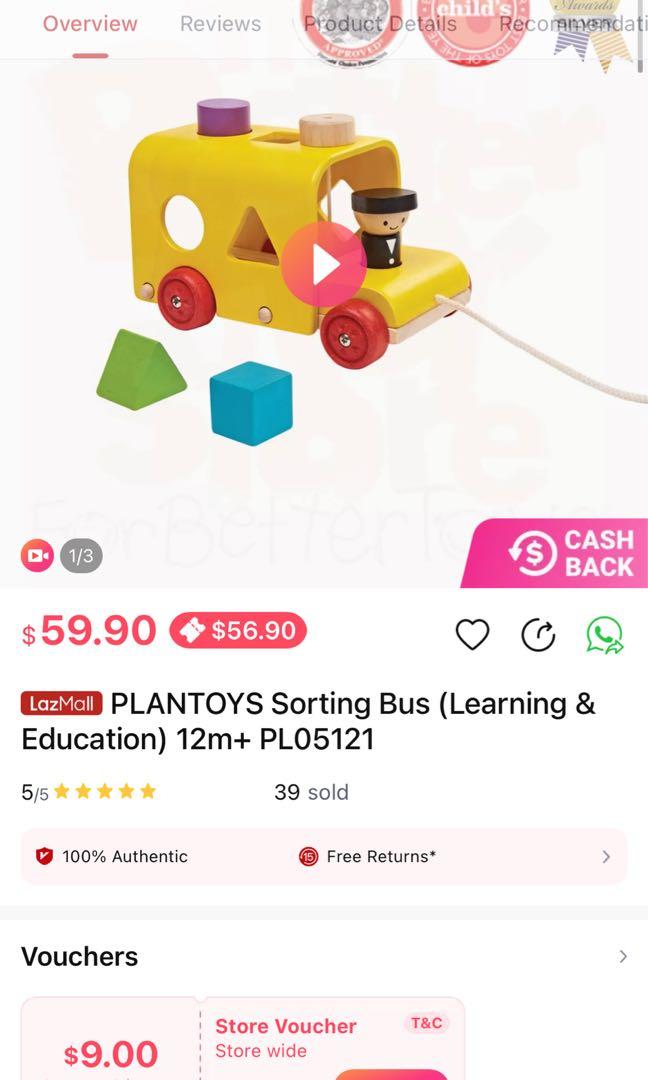 Plan toys Sorting bus, Hobbies & Toys, Toys & Games on Carousell