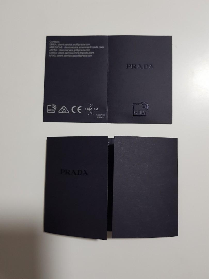 Prada Authenticity Certificate Card
