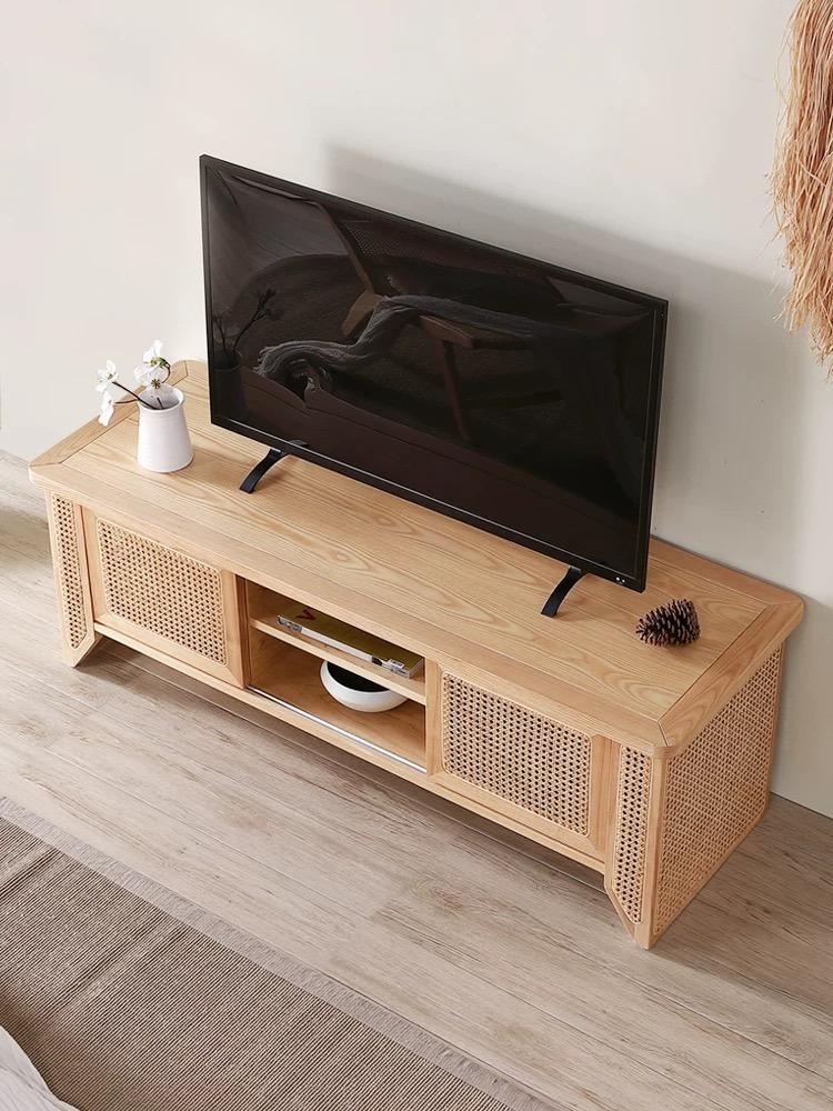 Presley Rattan Media Console TV Stand, 傢俬＆家居, 傢俬, 書櫃、櫃子及架 on Carousell