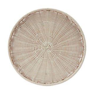 Rattan round coffee tray from KMART + Tall Flower Vase