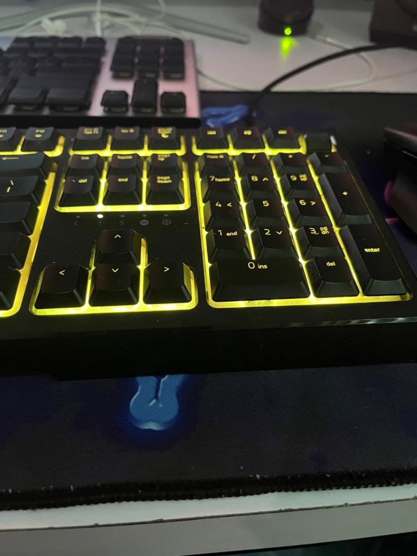 Hybrid mechanical keyboard Razer ornata v2 (Category: Computer Keyboard) located in Cavite. Submitted by dyndavid (Listing ID 1183576000, Image 2). Description: Razer Ornata V2 Clicky membrane-mechanical keyboard hybrid Seldom used, gathering dust Needs slight cleaning Arm/wrist rest not used, basically new Bought from data blitz september 6,2020, with receipt, box, inclusions etc No scratches on keyboard Synapse recognized Volume knob is faulty.