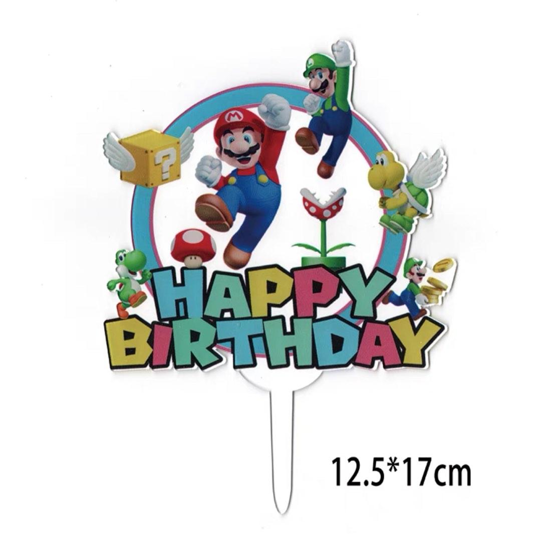 Dalaber Black Glitter Mario Birthday Cake Topper – Video Game Party Decoration For Kids - View #11