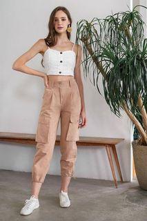 REBEL POCKET CARGO PANTS #MADEBYLOVET (CAMEL BROWN)