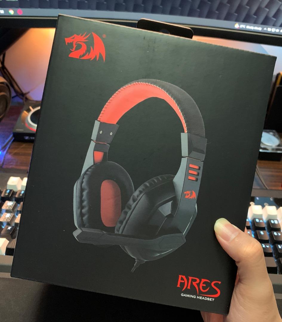 Redragon ARES H120 Gaming Headset, Wired Over Ear PC Gaming Headphones with Mic Builtin Noise