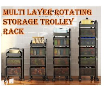 Removable Multi Layer Kitchen Rotating Storage Basket Trolley Rack Vegetable Rack 360 rotating Organizer Shelf Organiser FC0355 Furniture Home Living Kitchenware Tableware Other Kitchenware Tableware ...