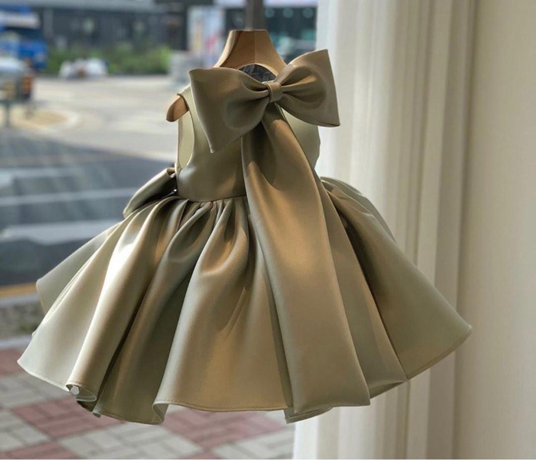 Satin ball gown dress for kids birthday party event photoshoot, Babies ...