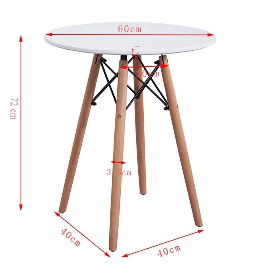 Scandinavian Round Coffee Dining Table (Category: Tables & Sets) located in Caloocan City. Submitted by psl_enterprise (Listing ID 1183512619, Image 2). Description: Scandinavian round coffee dining table Size: 60cm x 72cm (diameter x height) Color: White Material: Wood with steel frame and beech wood legs Ikea.