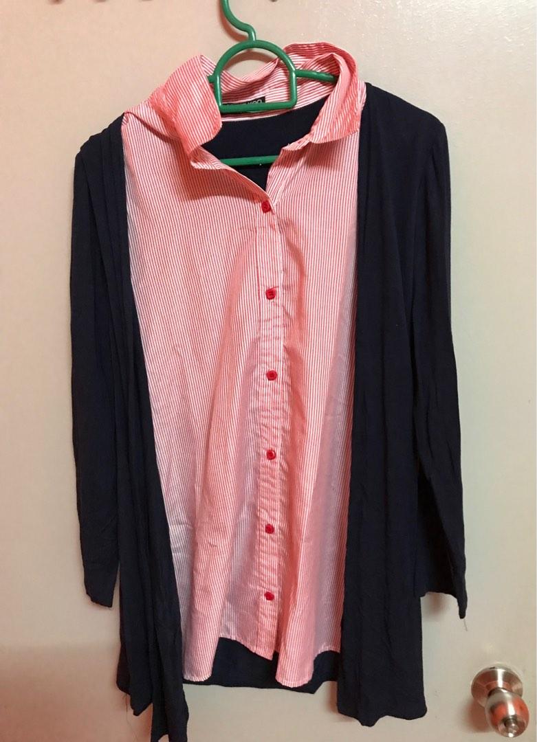 Shirt with attached cardigan, Women's 