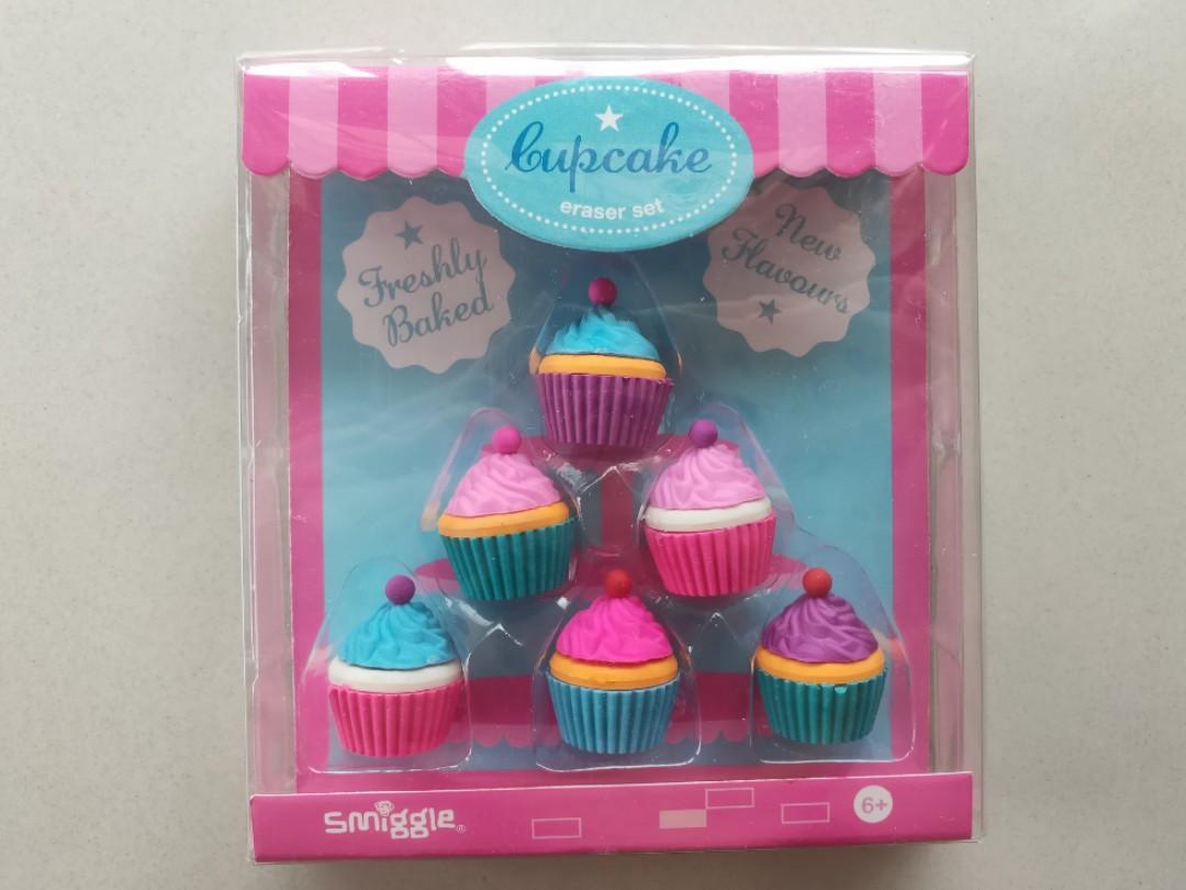 smiggle cupcake eraser set, Hobbies & Toys, Stationery & Craft