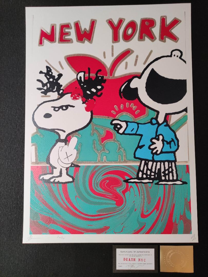 Death Nyc Snoopy Peanuts Keith Haring Art Poster