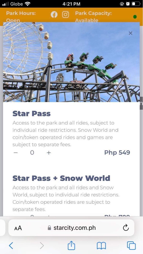 Star City ticket (one left), Tickets & Vouchers, Local Attractions
