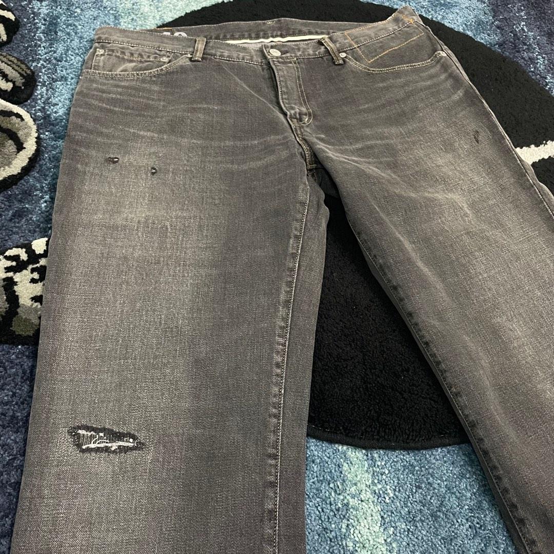 VISVIM SOCIAL SCULPTURE 04 BLACK DMGD-10, 男裝, 褲＆半截裙, 牛仔褲 
