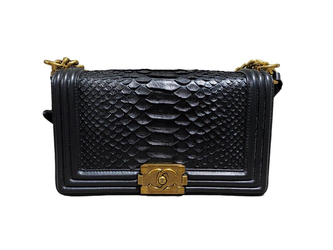 VTG Chanel Python Black Le Boy