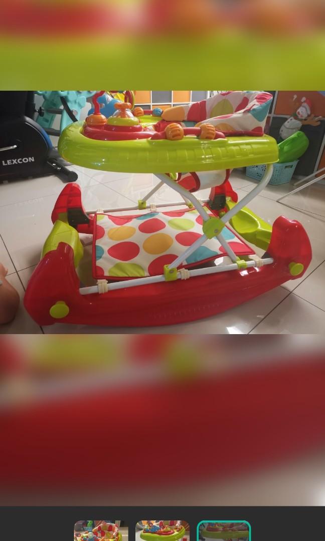 Walker (Category: Infant Playtime) located in Bayan Lepas. Submitted by magicwand___ (Listing ID 1183620917, Image 3). Description: Bought from another carouseller. At rm90. My sons can walk now. Not needed anymore. Barely used. Because we have two..