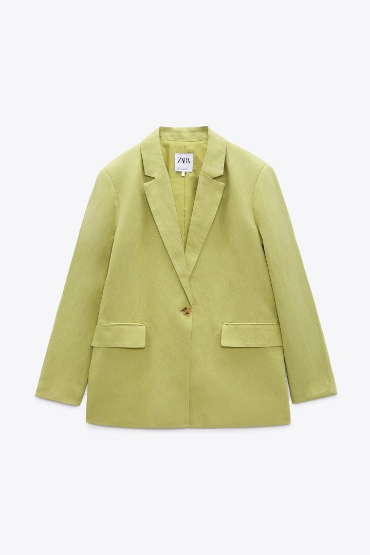 Zara linen blend oversized blazer, Women's Fashion, Coats, Jackets and