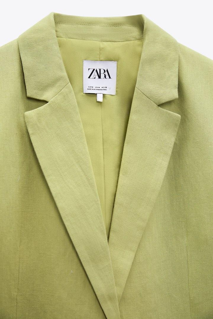 Zara linen blend oversized blazer, Women's Fashion, Coats, Jackets and