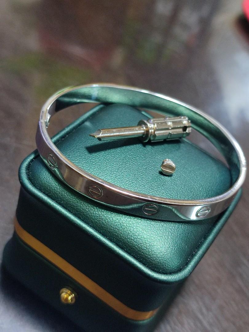 14k white gold Cartier love bangle Women s Fashion Jewelry Organizers Bracelets on Carousell