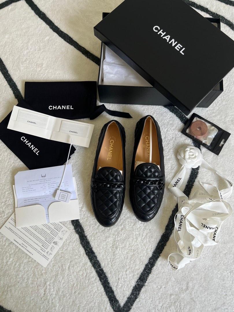 2021 CHANEL Quilted Loafers in Lambskin with CC Matte Chain