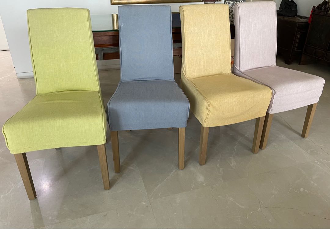FREE 4 Dining Chairs with removable covers, Furniture & Home Living