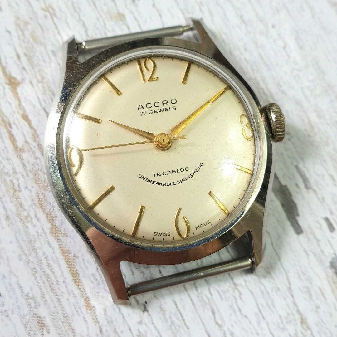 Accro Bond Vintage Watch Mechanical Manual Wind Swiss Made Men s