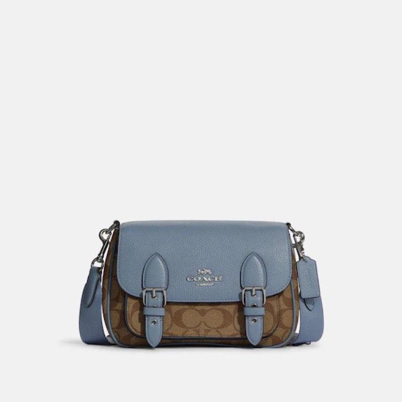 AUTHENTIC Coach Lucy Crossbody Bag In Signature Canvas Marble Blue