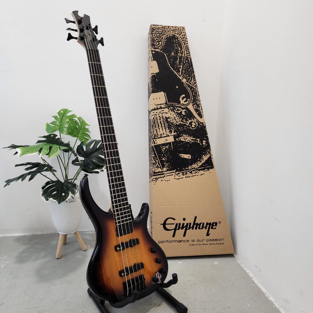 BASS | EPIPHONE Toby Deluxe V 5-String Bass Guitar Vintage Sunburst | 5 ...