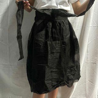 Black Skirt / rok hitam parasut / rok midi hitam