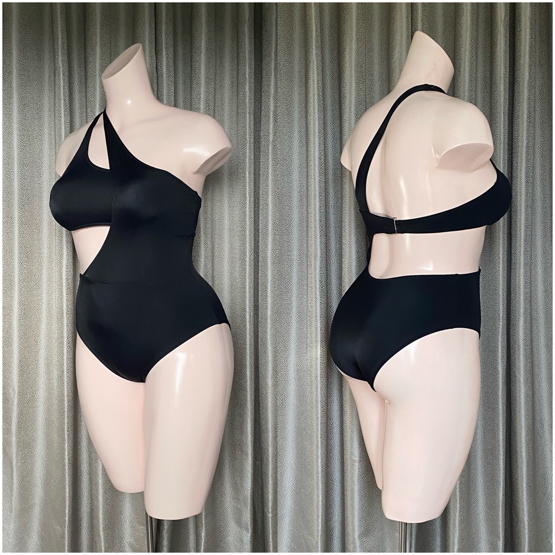 Venuja Women's Nylon One Piece Swimsuit Black