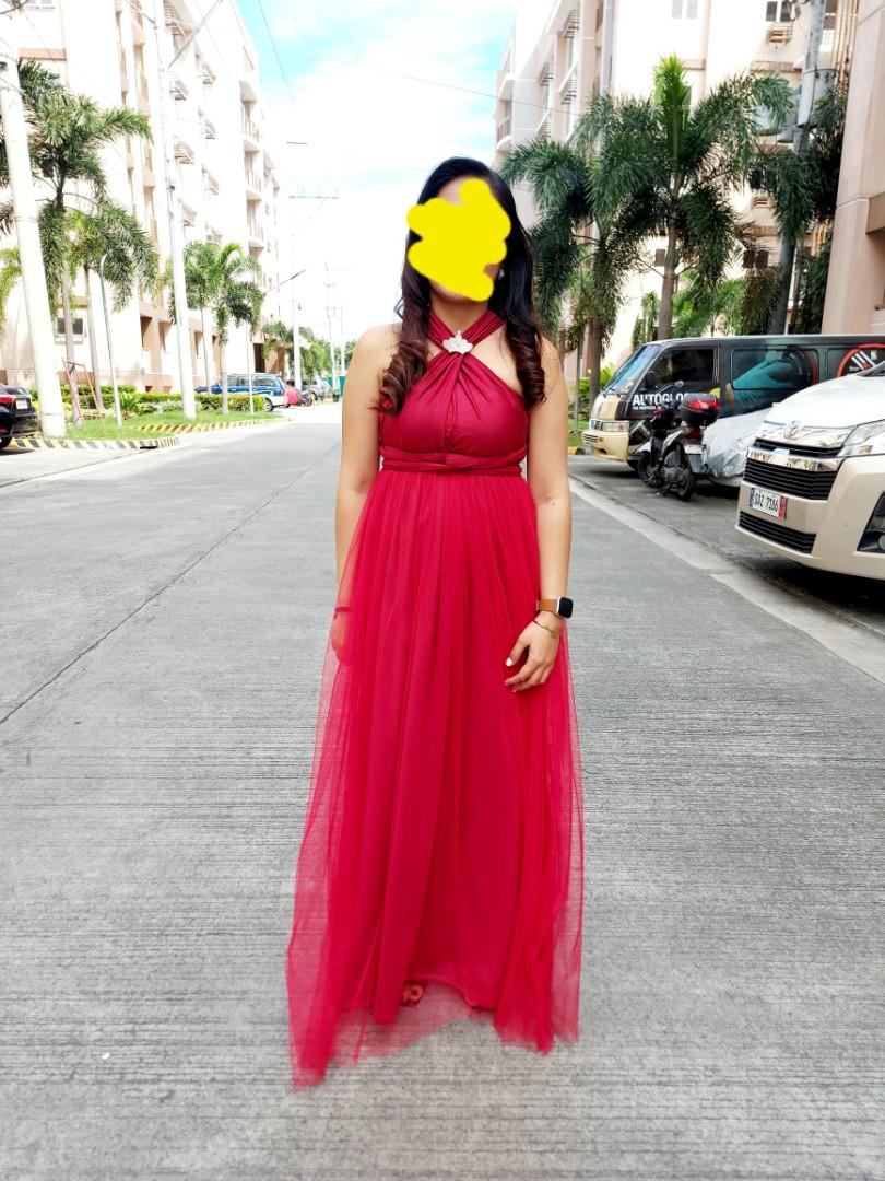 Burgundy red deals infinity dress
