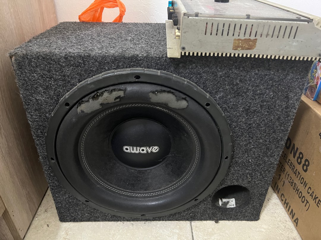 awave Car woofer + amp, Auto Accessories on Carousell