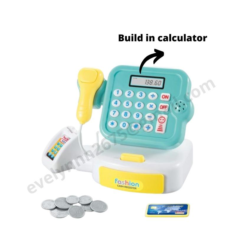 Cash Register Toy Set Cashier Machine Toys Boys Mainan Scan Cashier