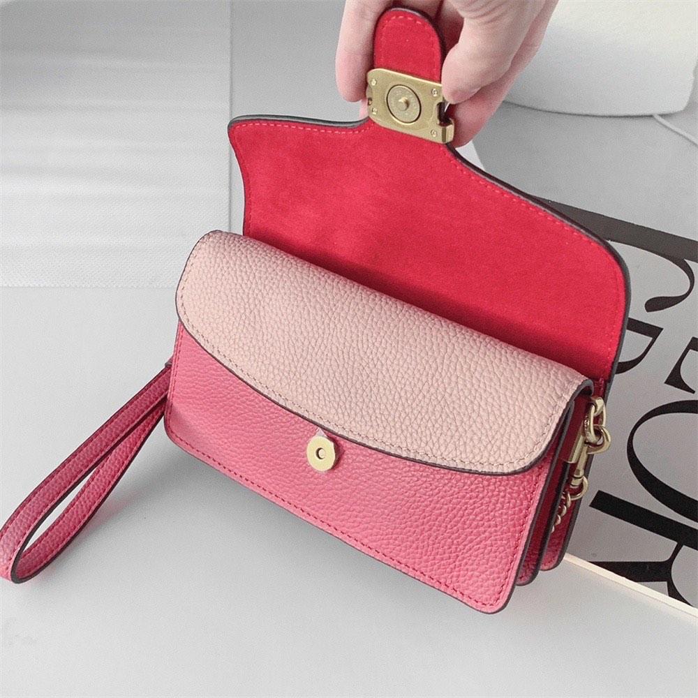 Coach - Fuchsia pink clutch with removable gold chain (crossbody option) on  Designer Wardrobe